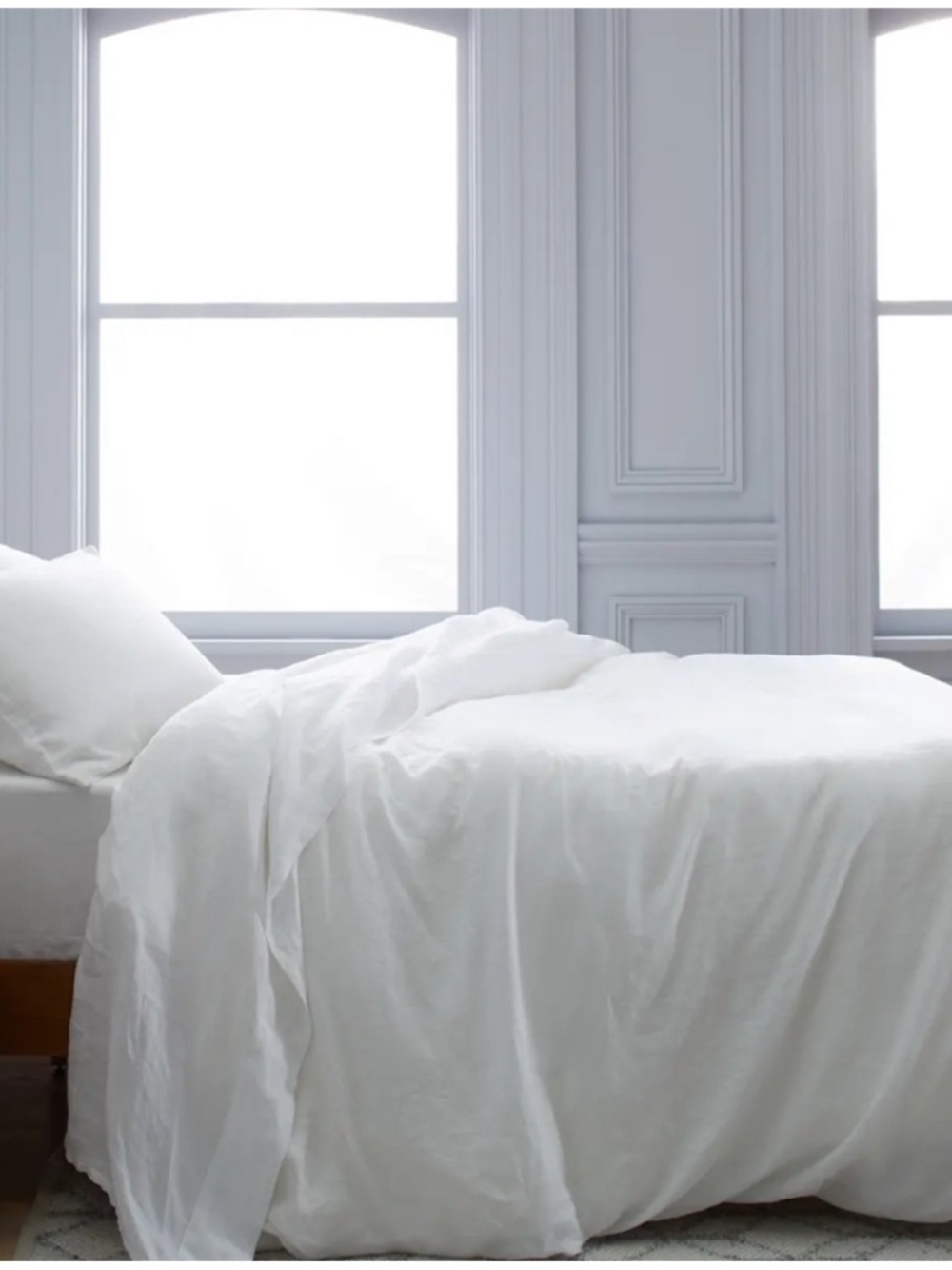 Quince White European Linen Full/Queen Duvet Cover
